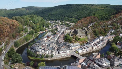 Medieval ruin castle at La Roche en Ardenne. At the Ourthe river in the Belgian Ardennes photo