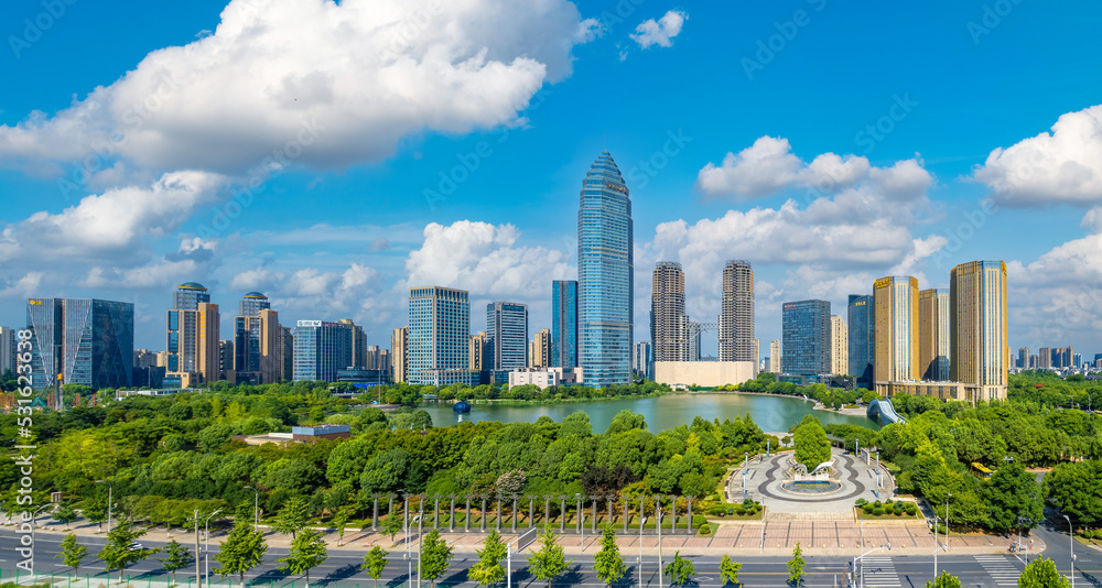 Scenery of Shaoxing CBD, Zhejiang Province, China Scenery of Shaoxing CBD, Zhejiang Province, China