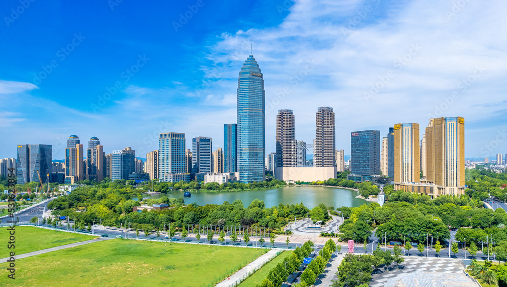 Scenery of Shaoxing CBD, Zhejiang Province, China Scenery of Shaoxing CBD, Zhejiang Province, China