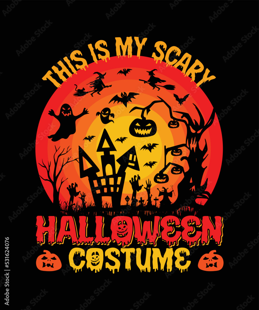 This Is My Scary Halloween Costume T-shirt Design