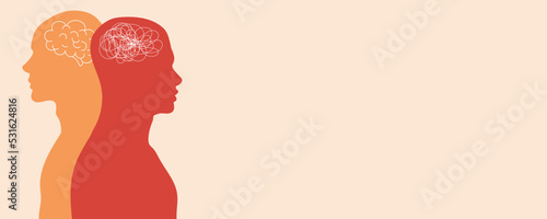 The hand of a therapist or doctor untangling a tangle in the cartoon character's head. Psychotherapy and mind diseases. Depression and stress.