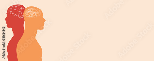 The hand of a therapist or doctor untangling a tangle in the cartoon character's head. Psychotherapy and mind diseases. Depression and stress.