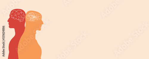 The hand of a therapist or doctor untangling a tangle in the cartoon character's head. Psychotherapy and mind diseases. Depression and stress.