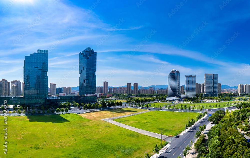 Scenery of Shaoxing CBD, Zhejiang Province, China Scenery of Shaoxing CBD, Zhejiang Province, China