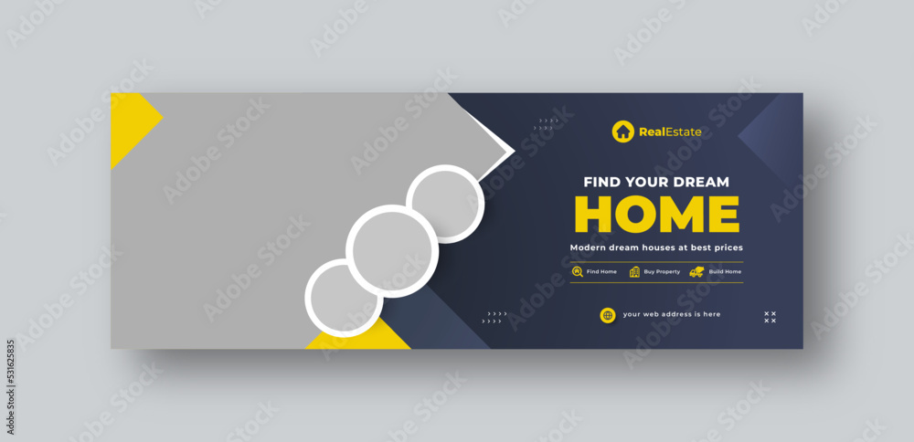 Real estate social media facebook cover web banner template Real estate social media facebook cover web banner template