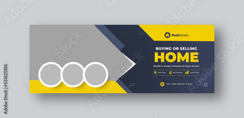 Real estate social media facebook cover web banner template