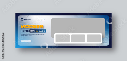 Real estate social media facebook cover web banner template