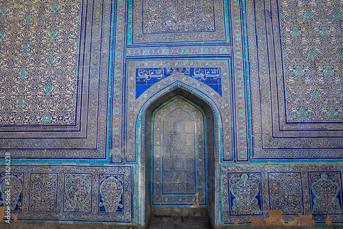 Khiva, Uzbekistan - May 12, 2022: Traditional Oriental Design Details in the Ancient Uzbek Architecture