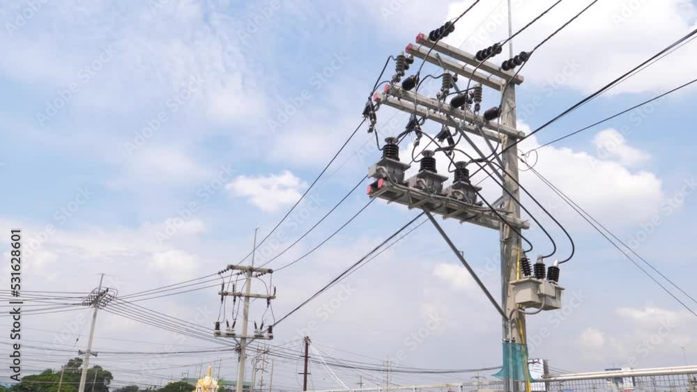 High Electricity Pole, Outdoor, Day High Electricity Pole, Outdoor, Day