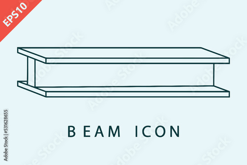 beam construction icon design vector flat isolated illustration