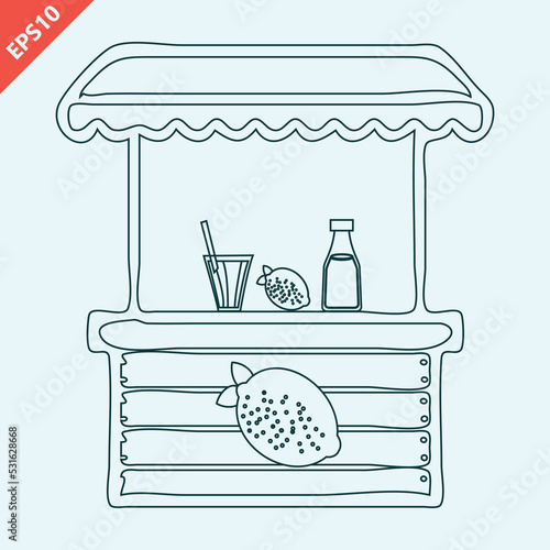 lemonade stand icon design vector flat isolated illustration