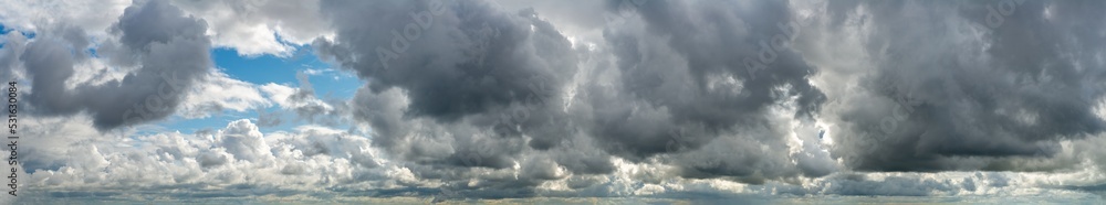 Obraz premium Fantastic soft thunderclouds, sky panorama