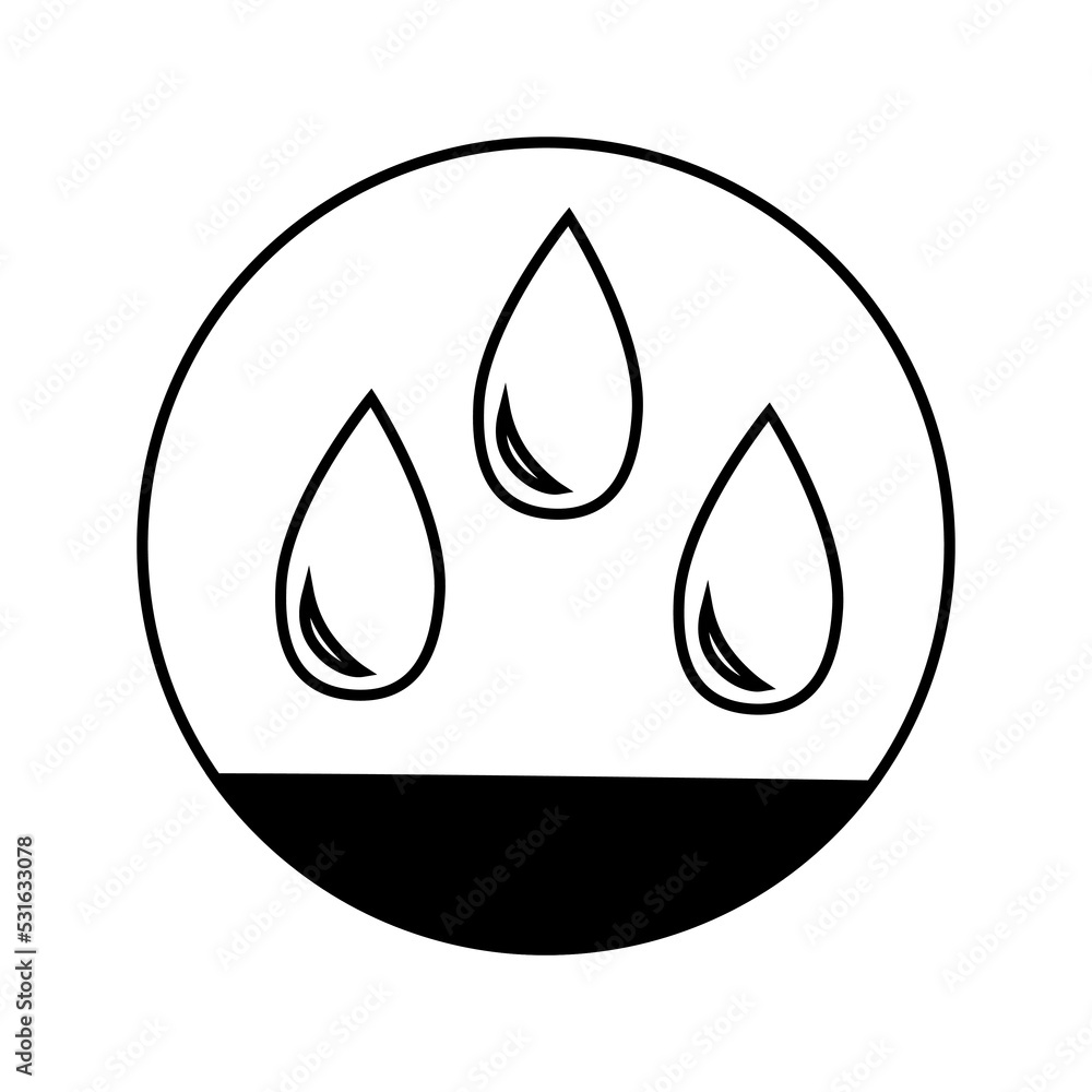 Leak proof or waterproof resistant symbol Leak proof or waterproof resistant symbol