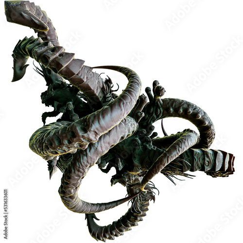 Foto Abstract Organic Alien Tentacle Tendril | Transparent Background PNG