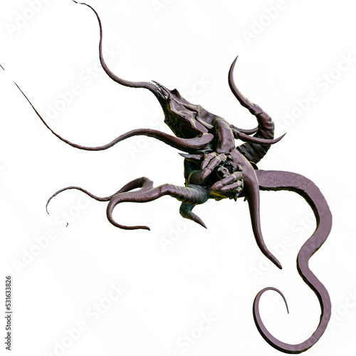 Abstract Organic Alien Tentacle Tendril | Transparent Background PNG 