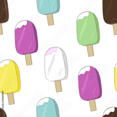 seamless pattern with ice cream