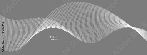 Abstract vector smoke background, wave of flowing circles particles, grey abstract illustration, smooth and soft design, relaxing image.