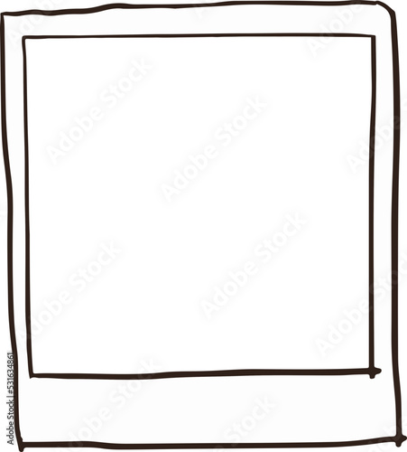 photo frame isolated on white doodle drawing style