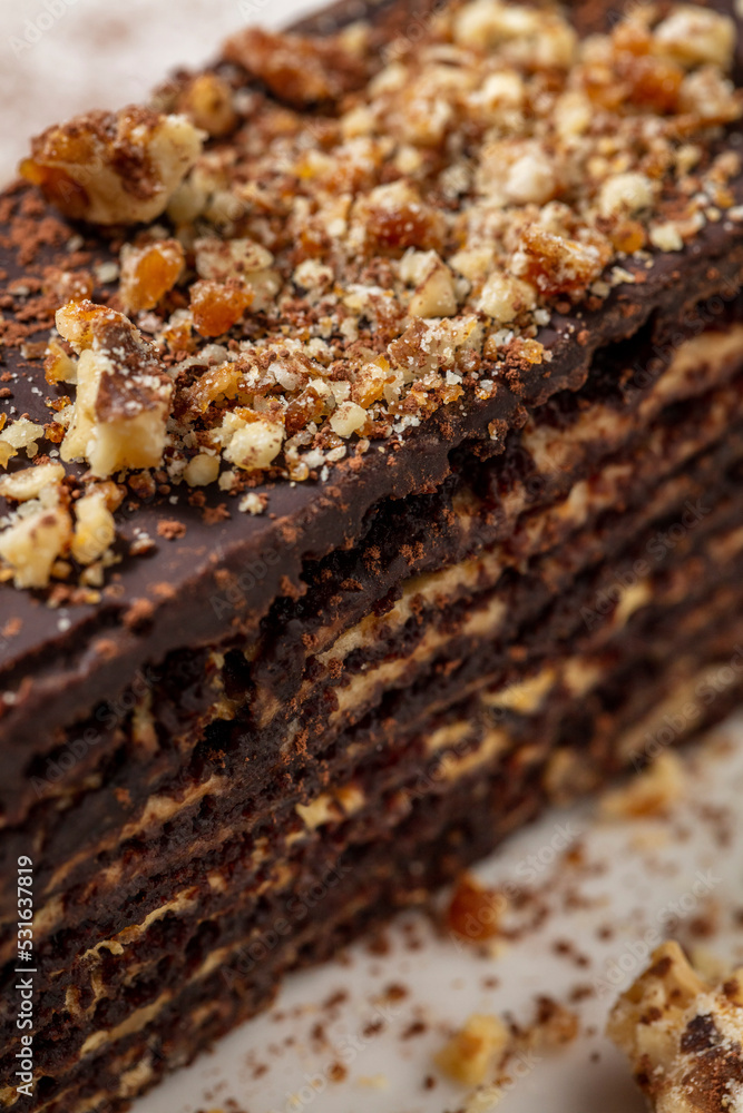 Chocolate cake with nuts