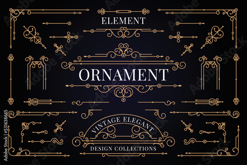 Vintage elegant element ornament vector set template