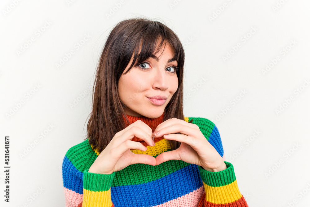 Portrait of pretty young caucasian woman isolated on white background Portrait of pretty young caucasian woman isolated on white background