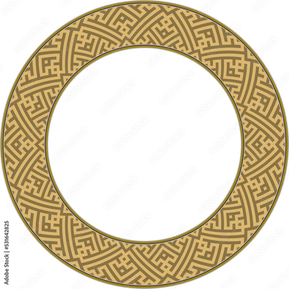 Vintage pattern stylish round frame geometry spiral cross tracery