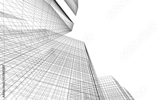 Abstract architecture vector 3d illustration