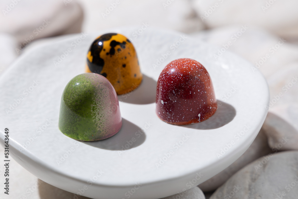 handmade chocolates in chocolate glaze handmade chocolates in chocolate glaze