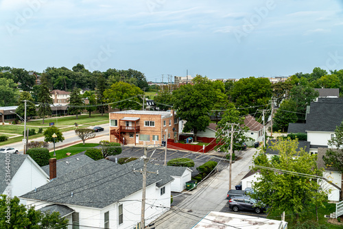 Overhead View of Downtown Orland Park, IL (Suburban Chicago) photo