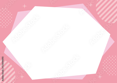 幾何学　フレーム  ピンク　シンプル