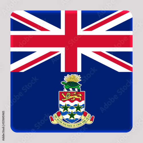 3D Flag of Cayman Islands on a avatar square background.