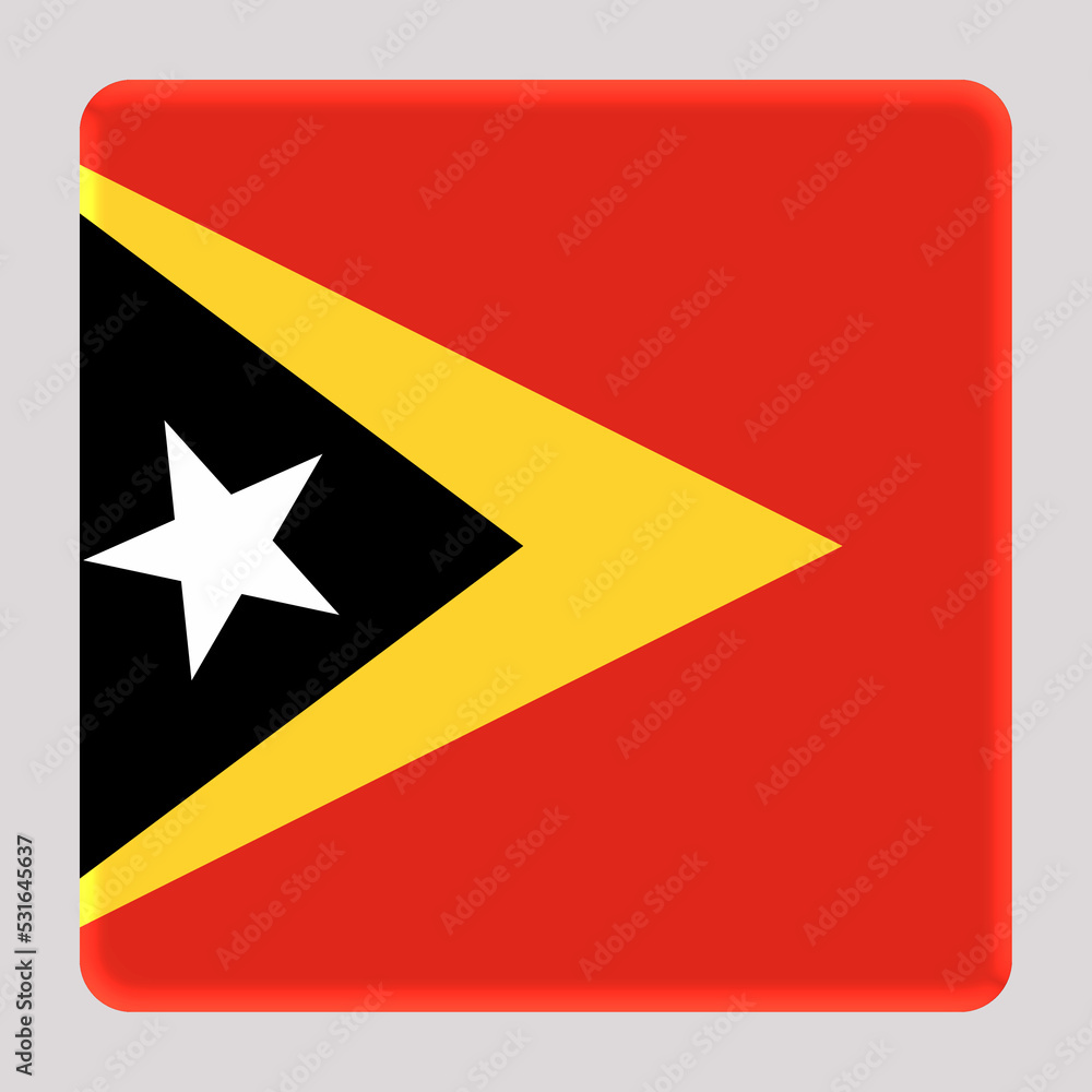 3D Flag of East Timor on a avatar square background. 3D Flag of East Timor on a avatar square background.