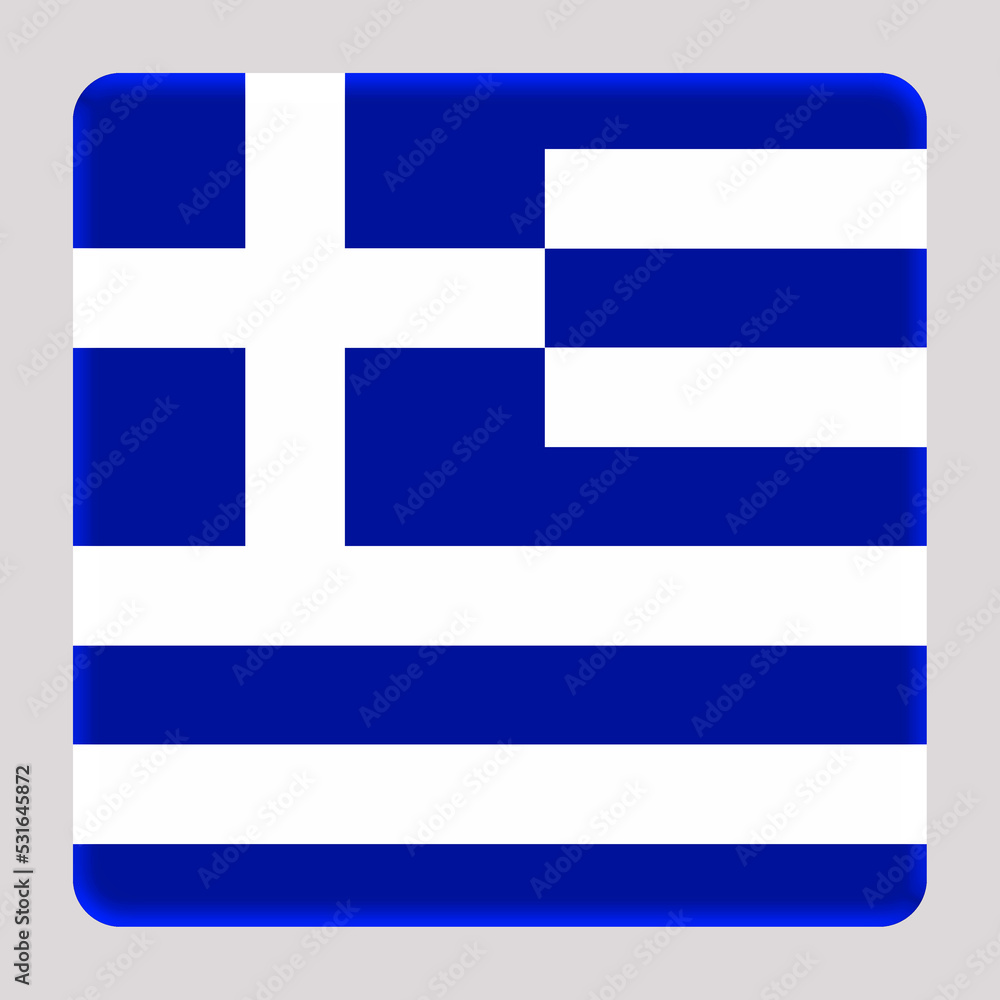 3D Flag of Greece on a avatar square background. 3D Flag of Greece on a avatar square background.