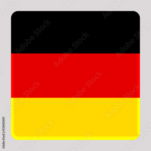 3D Flag of Germany on a avatar square background.