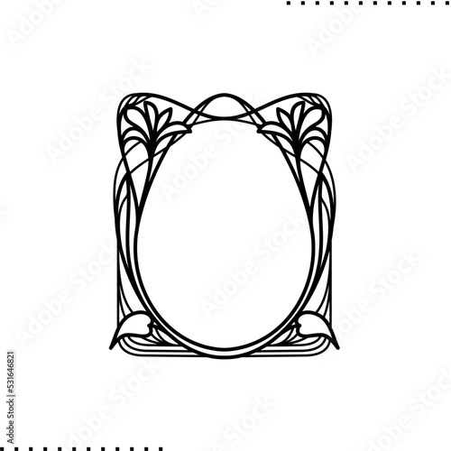 Decorative frame in the style of art nouveau	