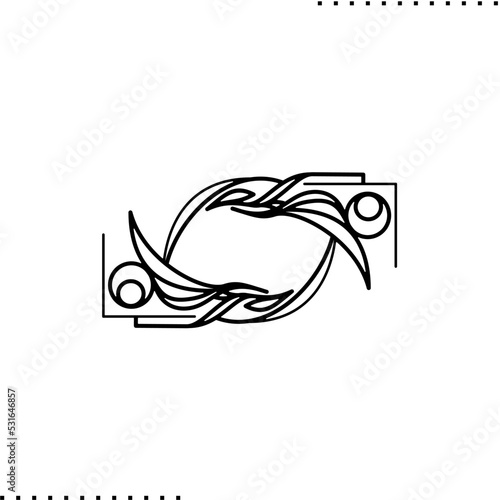 art nouveau elegant border and text divider	