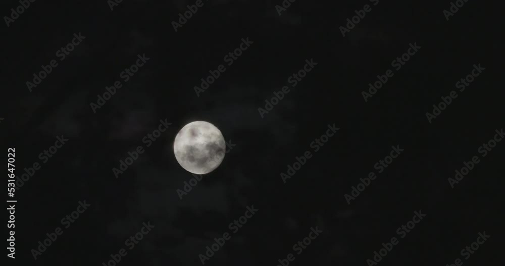 Time Lapse of Full moom moving across clouds in the dark night, Mystic Concept Time Lapse of Full moom moving across clouds in the dark night, Mystic Concept