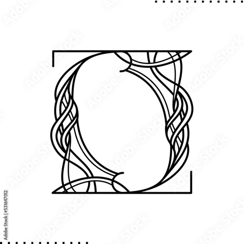 frames with scrolls and nature roots curves for borders and eco-design	