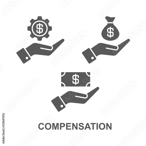 Compensation icon in vector. Logotype