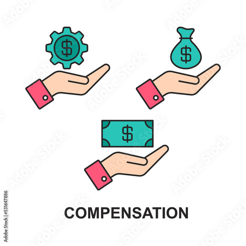 Compensation icon in vector. Logotype