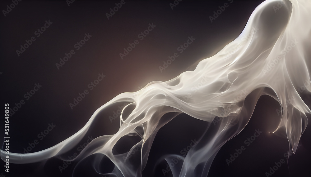 White curve fog, smoke, clouds, fire and dark background with spotlight. Abstract illustration art. Pattern texture, use for ad, poster and template, business. Digital art White curve fog, smoke, clouds, fire and dark background with spotlight. Abstract illustration art. Pattern texture, use for ad, poster and template, business. Digital art