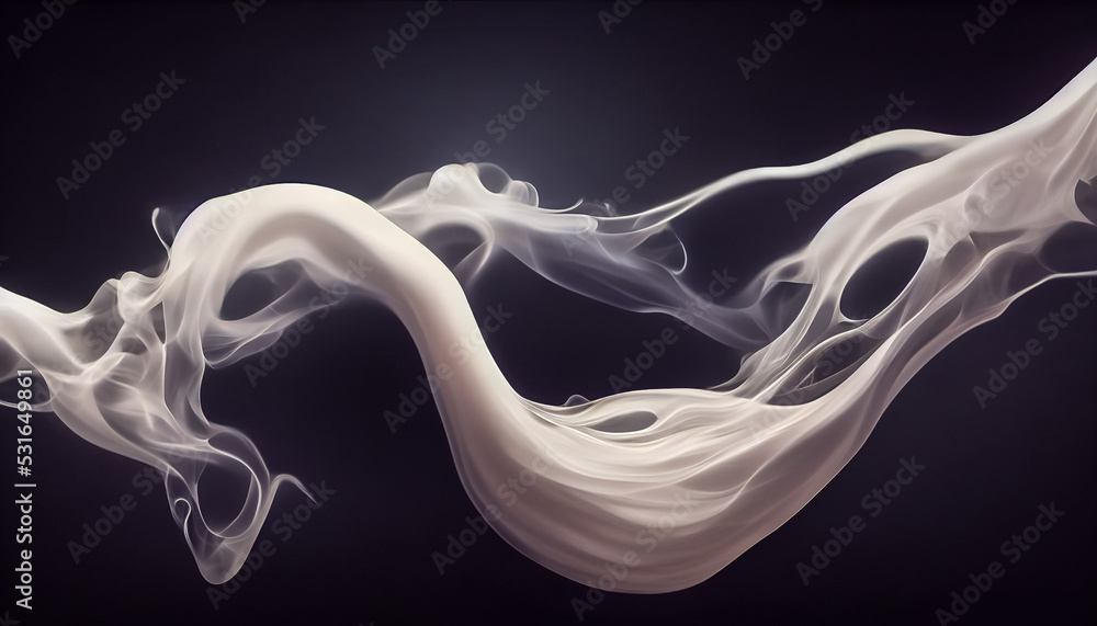 White curve fog, smoke, clouds, fire and dark background with spotlight. Abstract illustration art. Pattern texture, use for ad, poster and template, business. Digital art White curve fog, smoke, clouds, fire and dark background with spotlight. Abstract illustration art. Pattern texture, use for ad, poster and template, business. Digital art