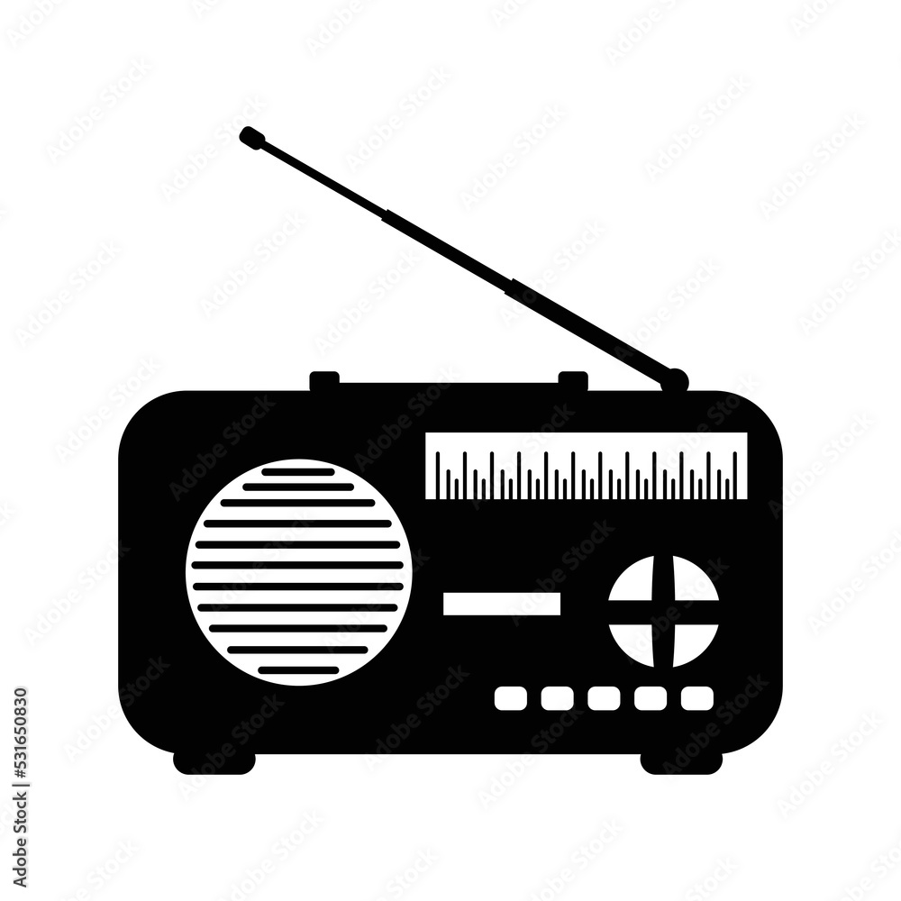 Antenna electronics transistor radio icon | Black Vector illustration | Antenna electronics transistor radio icon | Black Vector illustration |