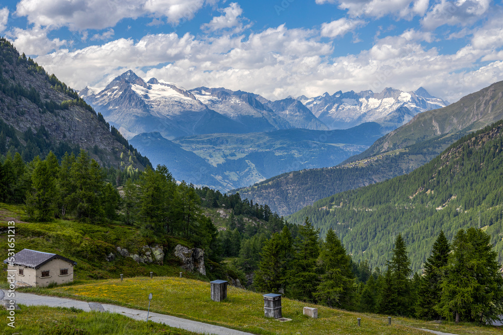 Swiss mountain landscape at the Simplon pass, Switzerland