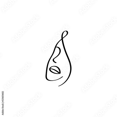 Minimalist letter S woman face vector logo design