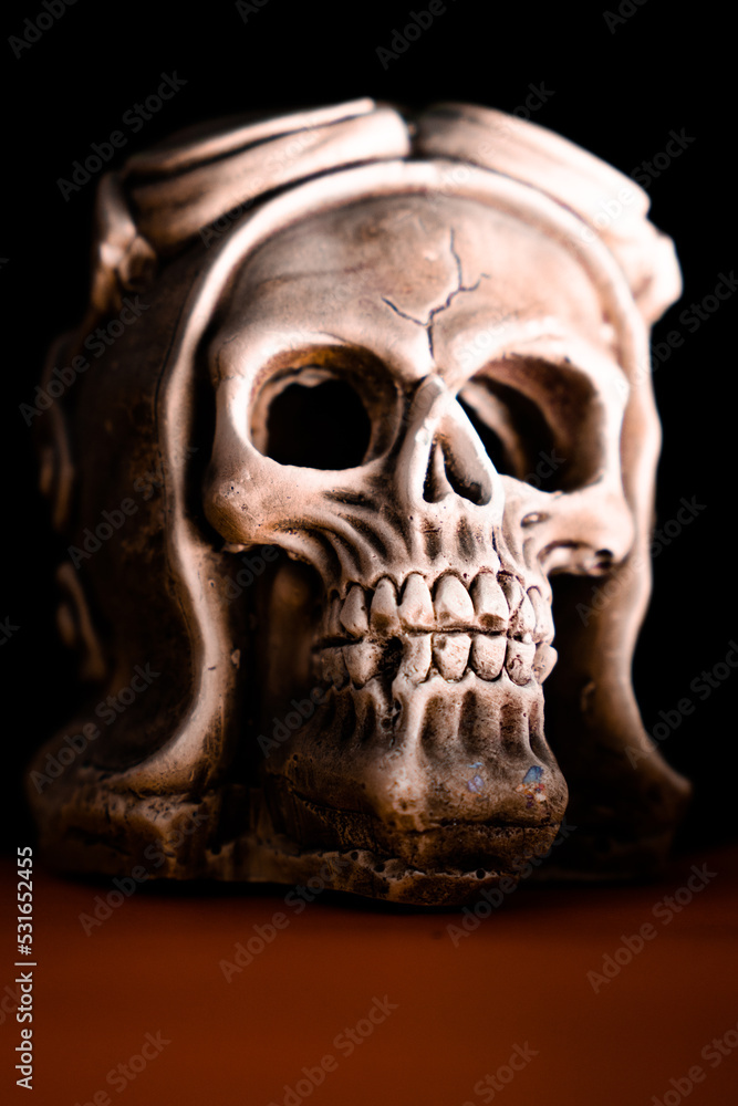 scary halloween skull with black and orange scary halloween skull with black and orange