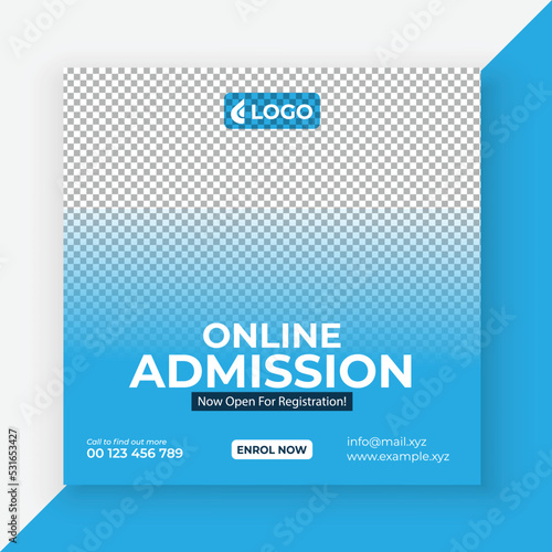 School Admission Social Media Post Design, Back to School Social Media Post Template