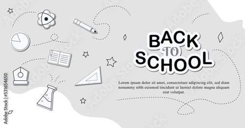 Simple flat paper back to school banner