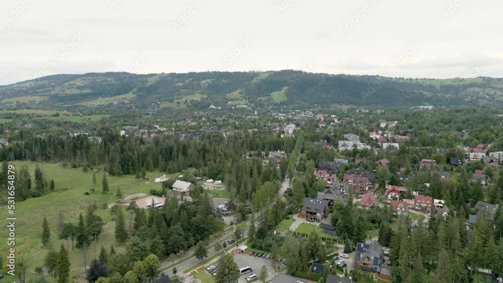 Panorama of Zakopane. Aerial shot. View of the city Panorama of Zakopane. Aerial shot. View of the city