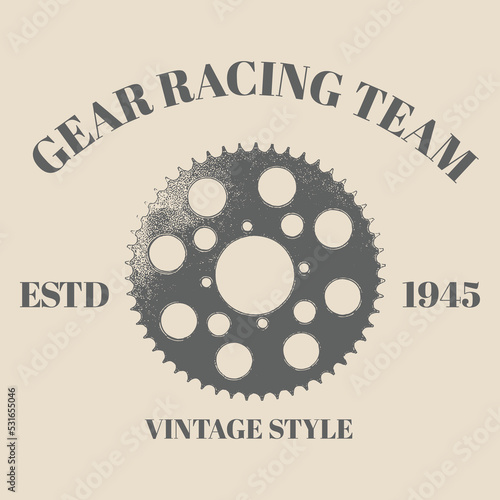 logo gear logo. suitable for your company Vintage retro style. Vector logo design template. Concept for spare parts store.Template vector illustration design